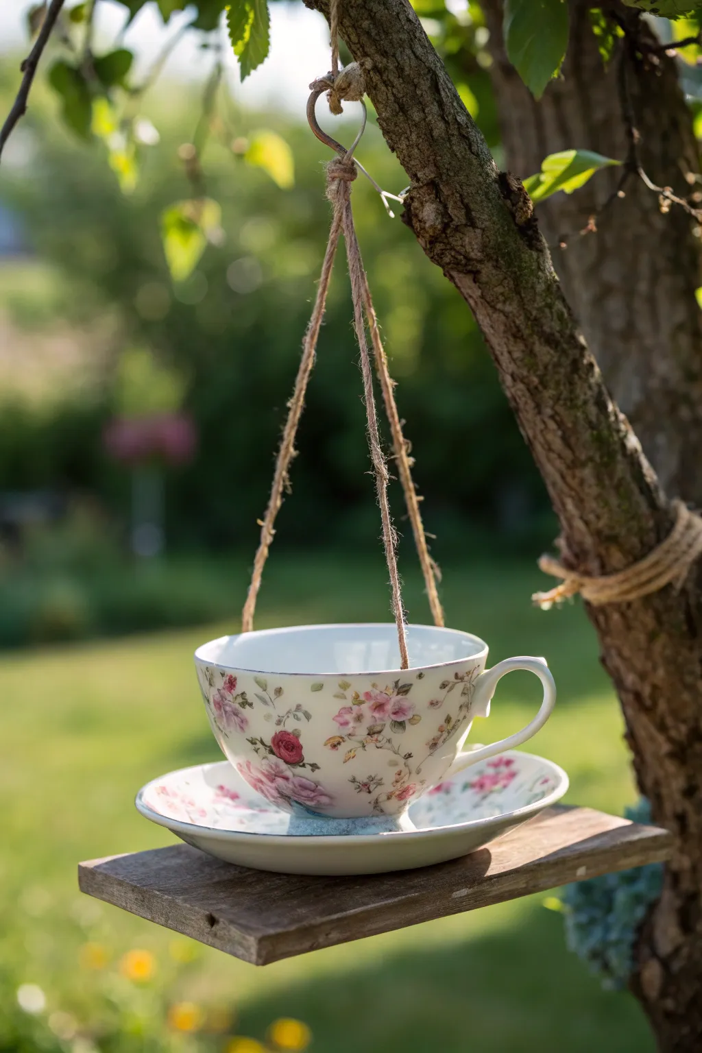 Elevate your garden with a touch of whimsy—transform a teacup into a charming bird feeder!