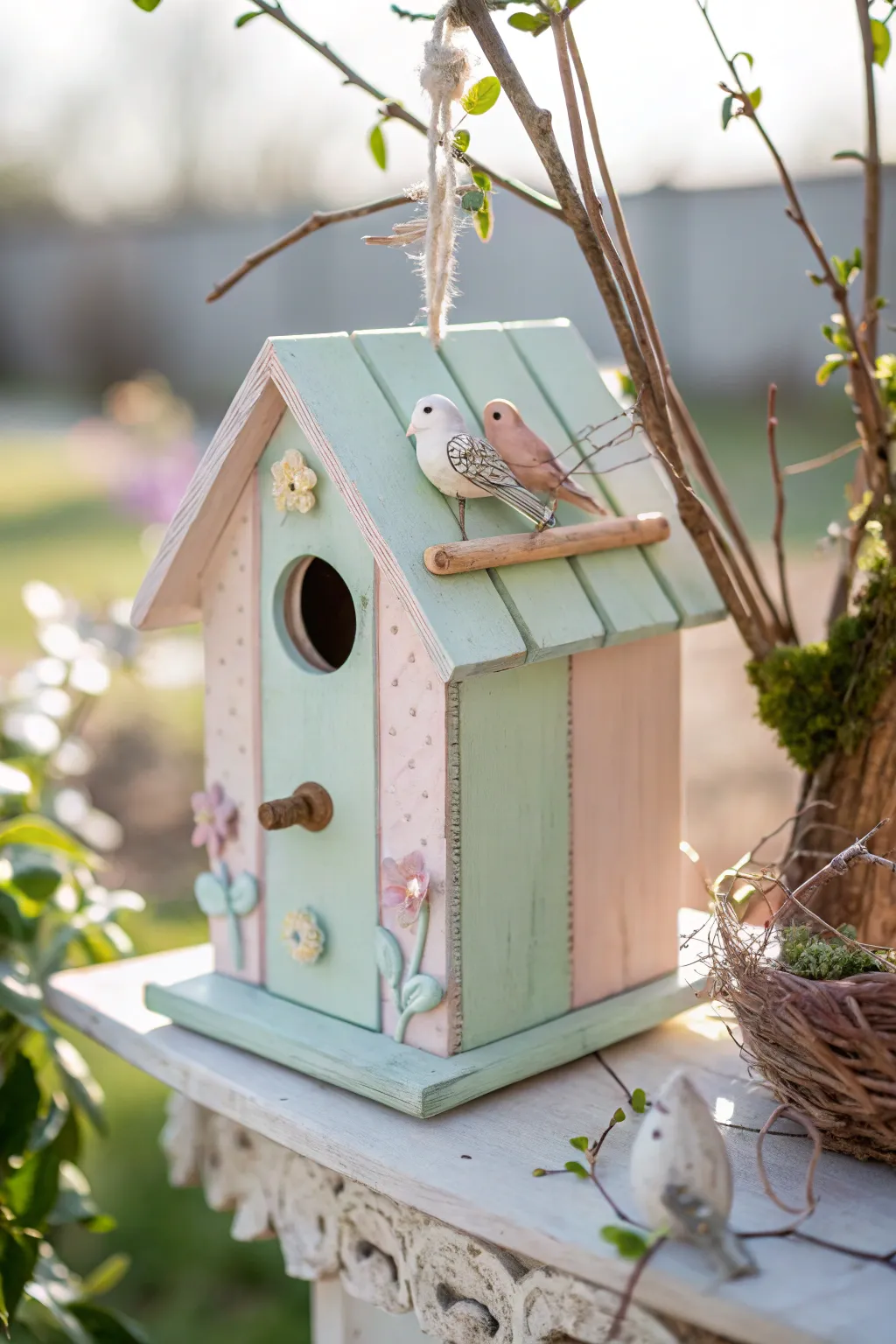 Add a whimsical touch to your gnome garden with a charming minimalist birdhouse!