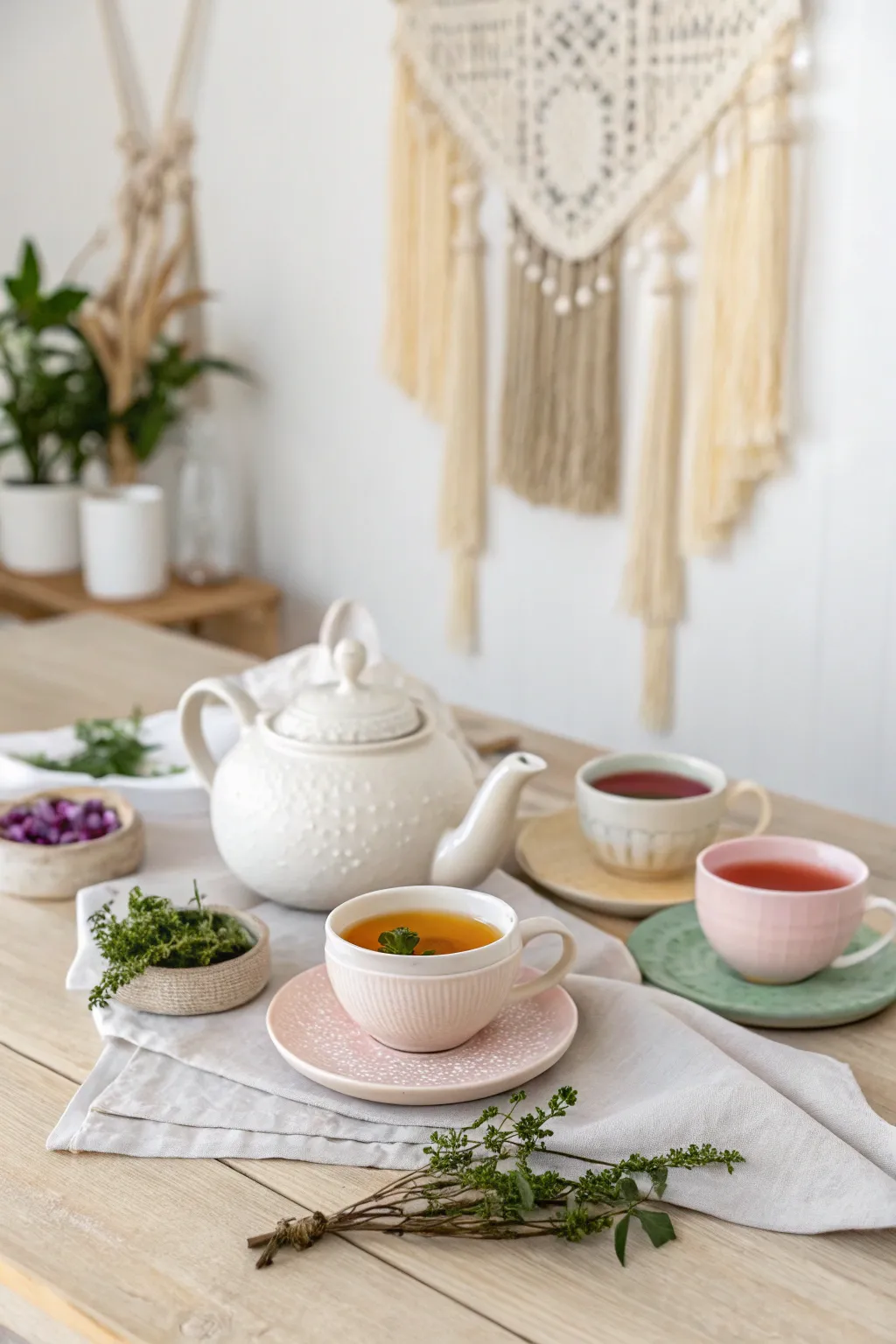 Elevate your indoor picnic with a serene tea tasting experience. 🌿🍵 #ScandiBoho #TeaTime