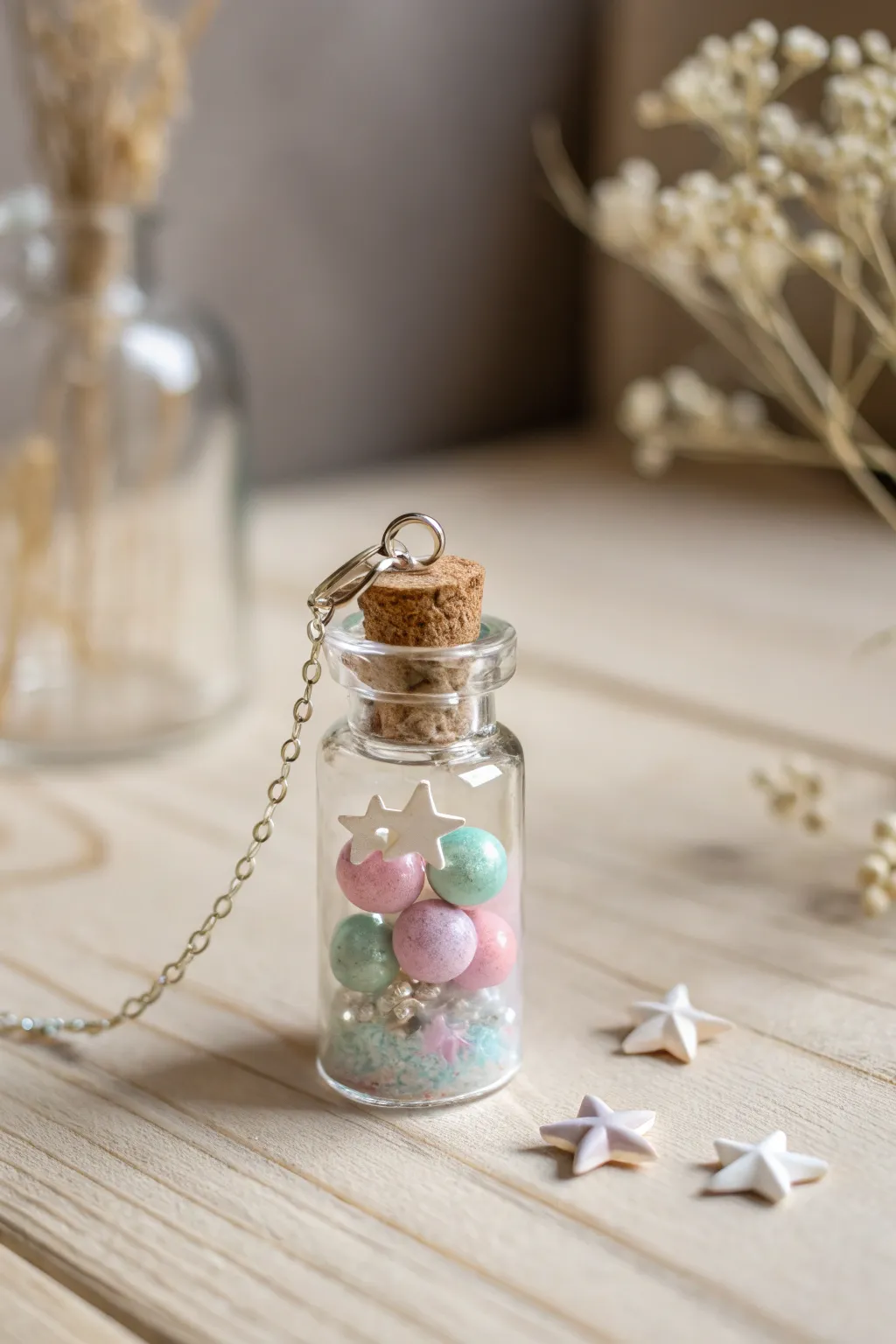 Capture the cosmos in a bottle with this exquisite celestial charm—where craftsmanship meets the stars!