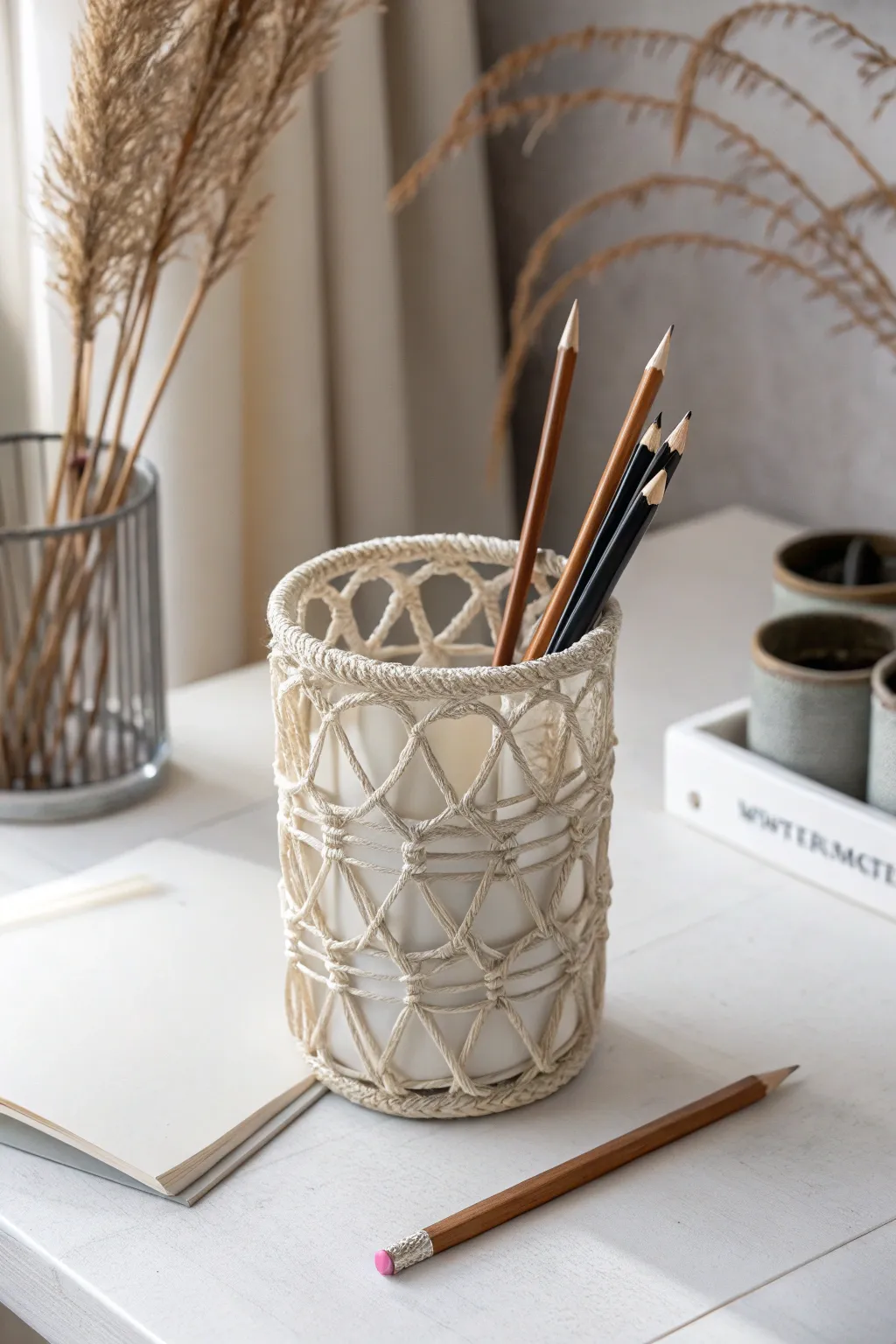 Transform your workspace with a sculptural wire wrap pencil holder—where art meets functionality.