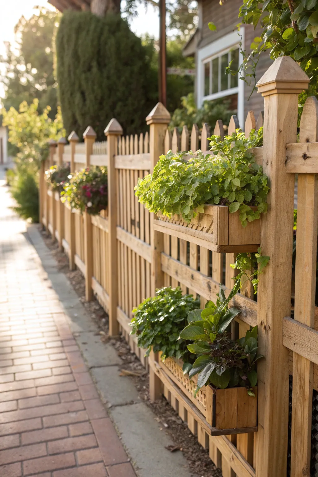 Transform your fence into a living masterpiece with a vertical garden.