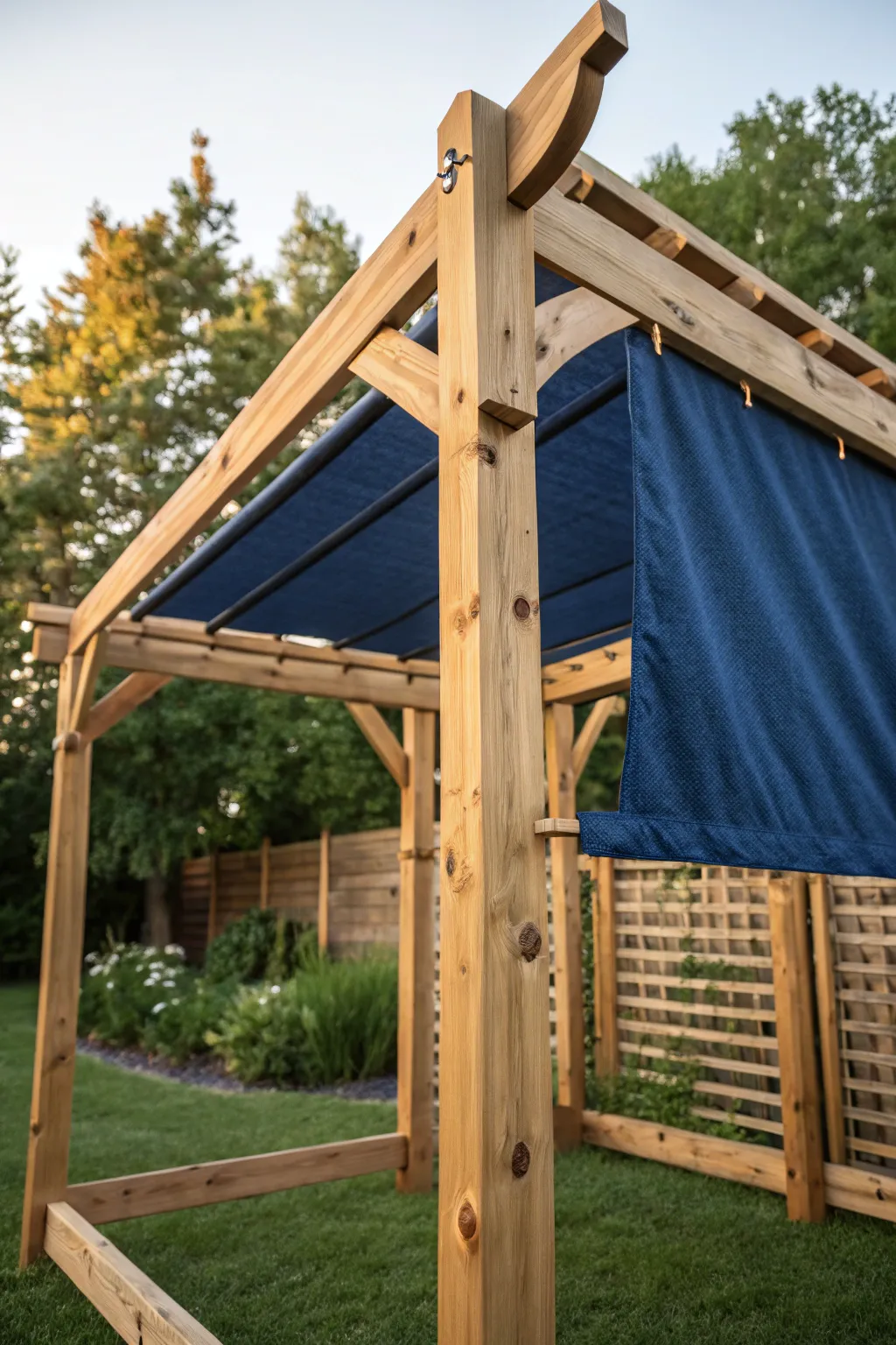 Transform your backyard with a DIY shade cloth structure—where craftsmanship meets comfort.