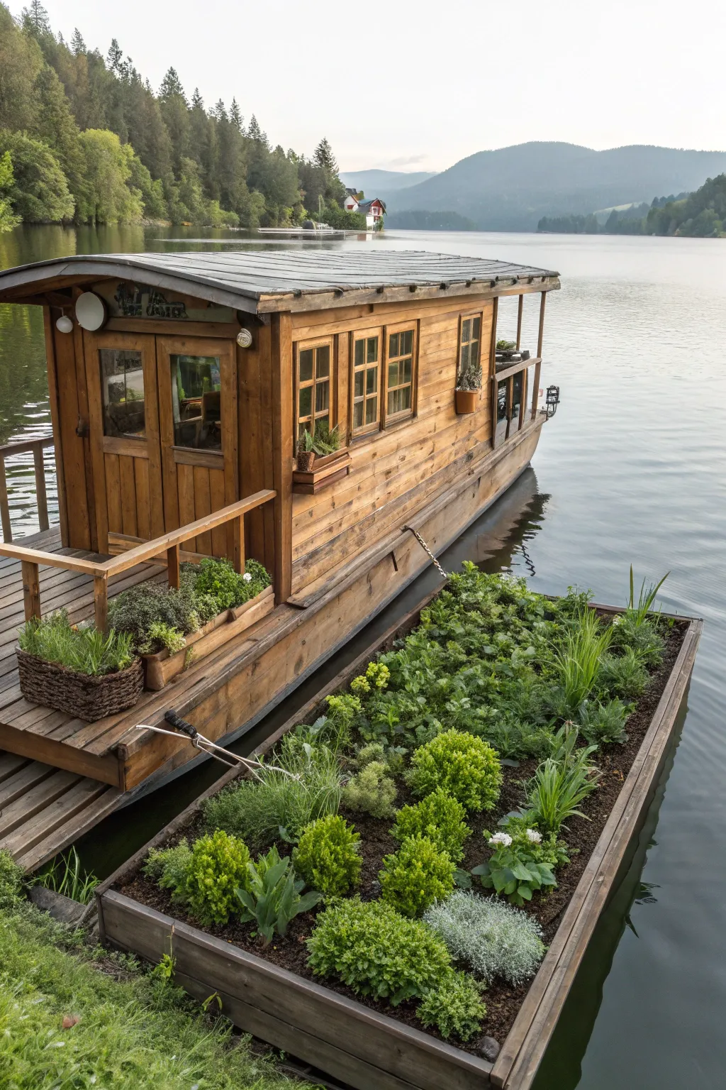 Elevate your pontoon houseboat with a touch of nature – a handcrafted floating garden.