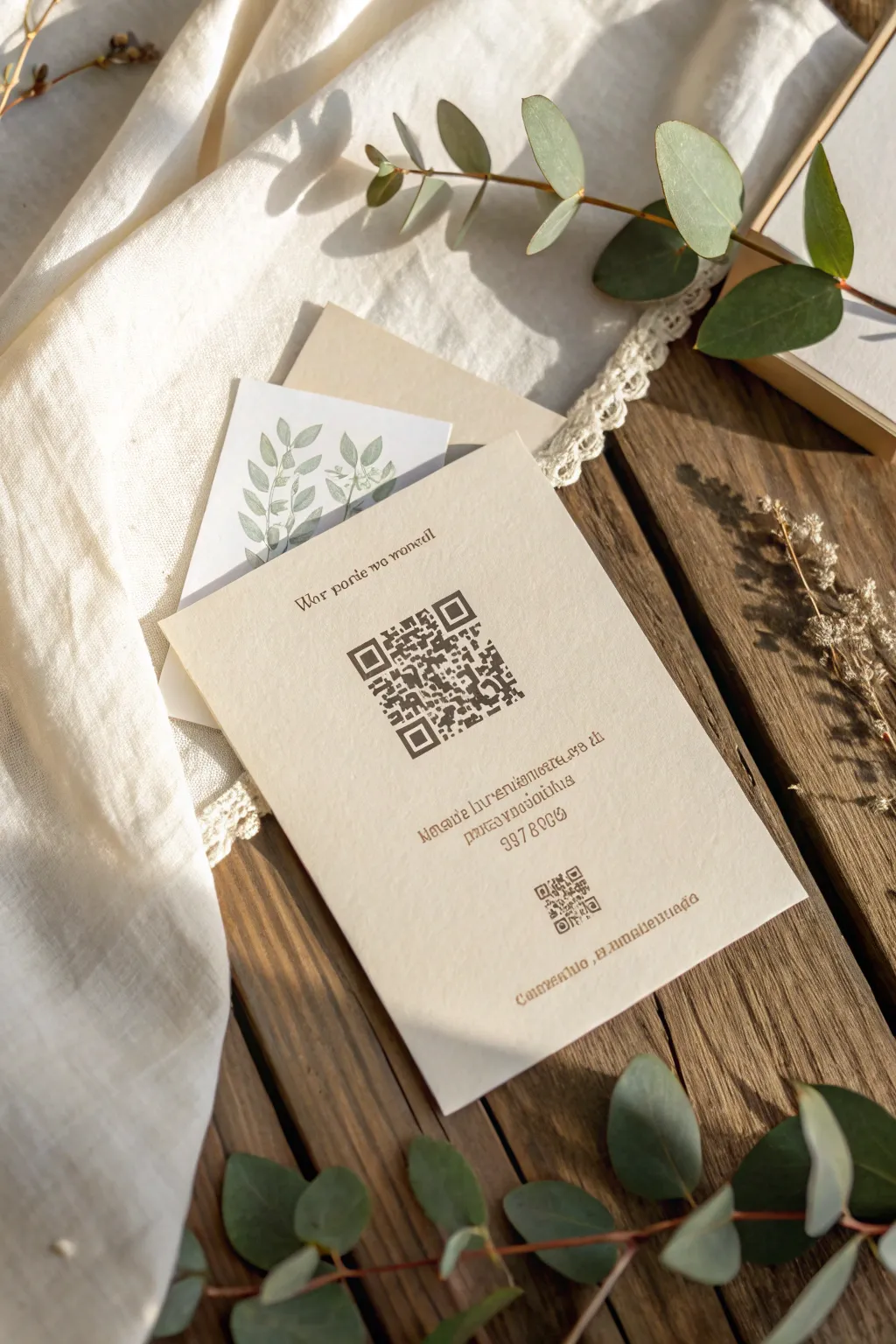 Embrace innovation with elegant, eco-friendly digital invites. Scan to save the date!