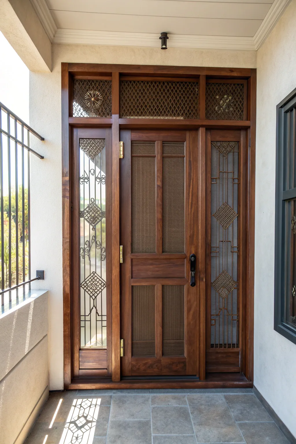 Elevate your entryway with a sleek, handcrafted sliding screen door that embodies both style and function.