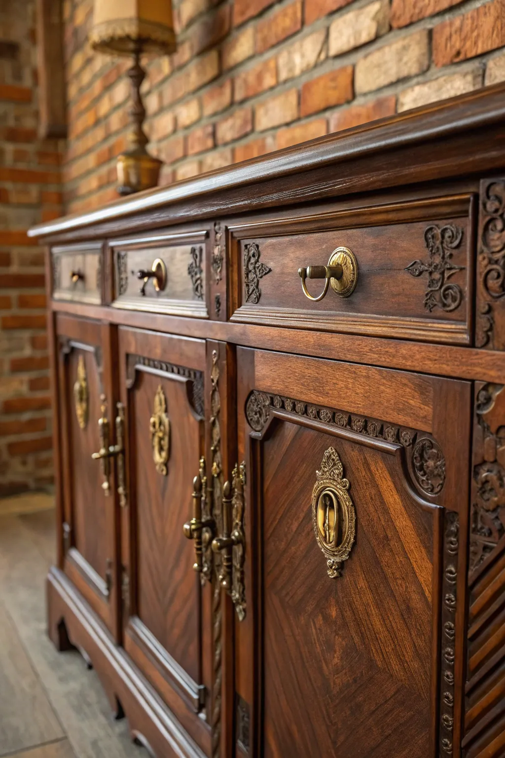 Elevate your DIY sideboard with vintage hardware for a timeless touch.
