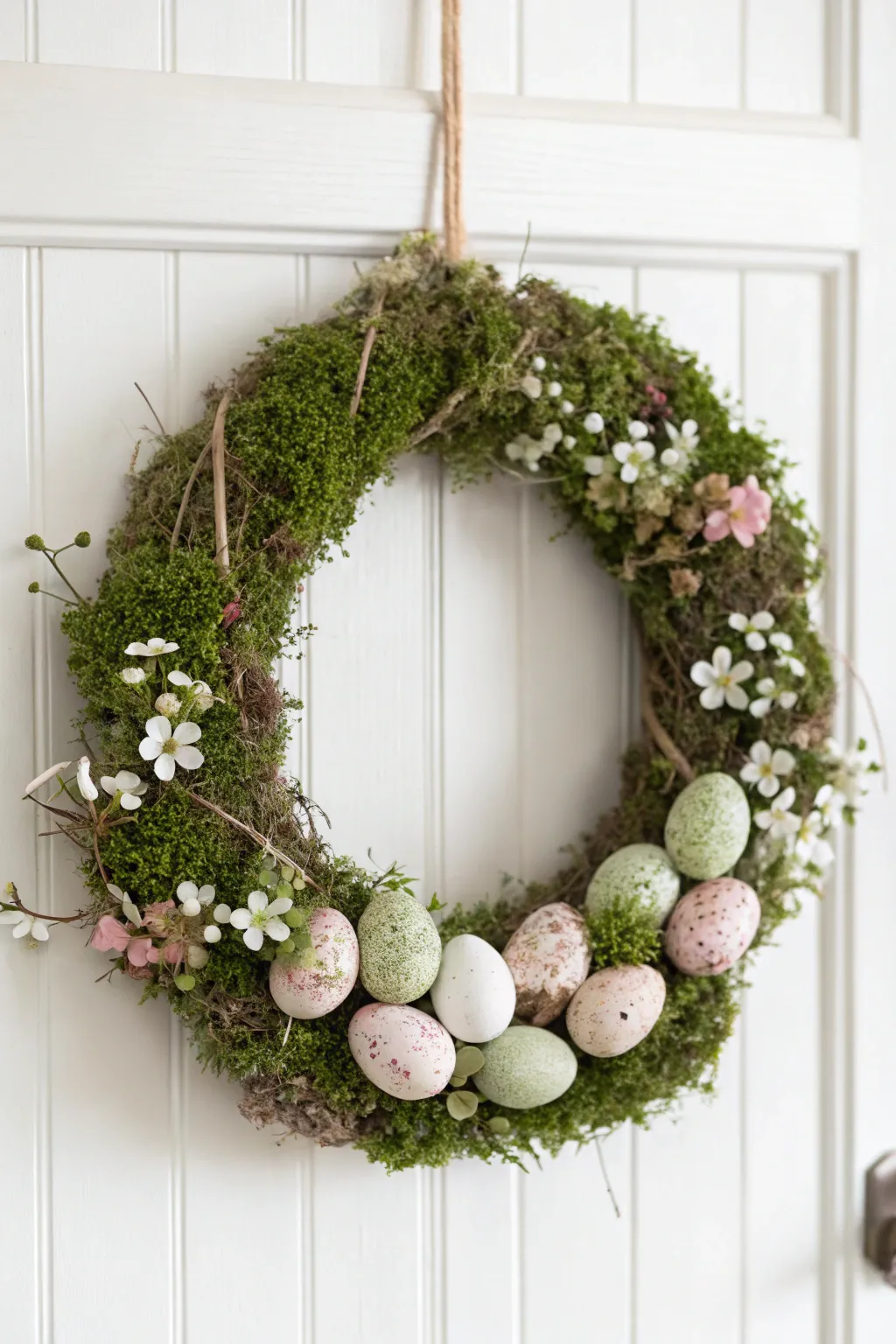 Celebrate spring with a touch of elegance: a minimalist Easter egg wreath that brings charm and joy to your home.