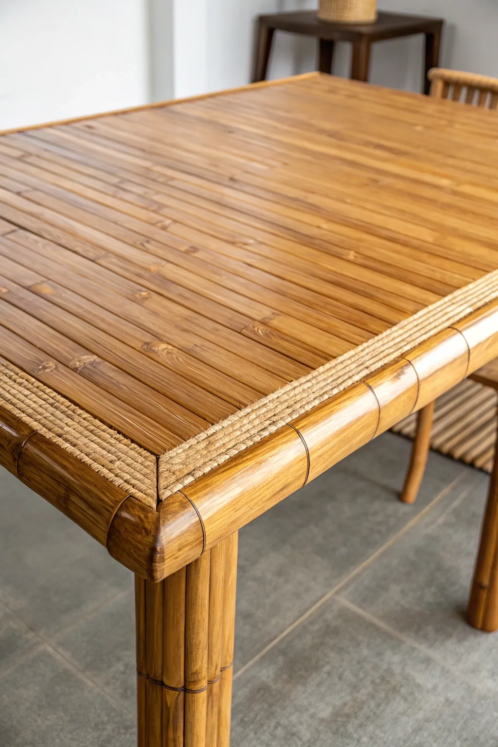 Elevate your space with the natural elegance of a bamboo table top.