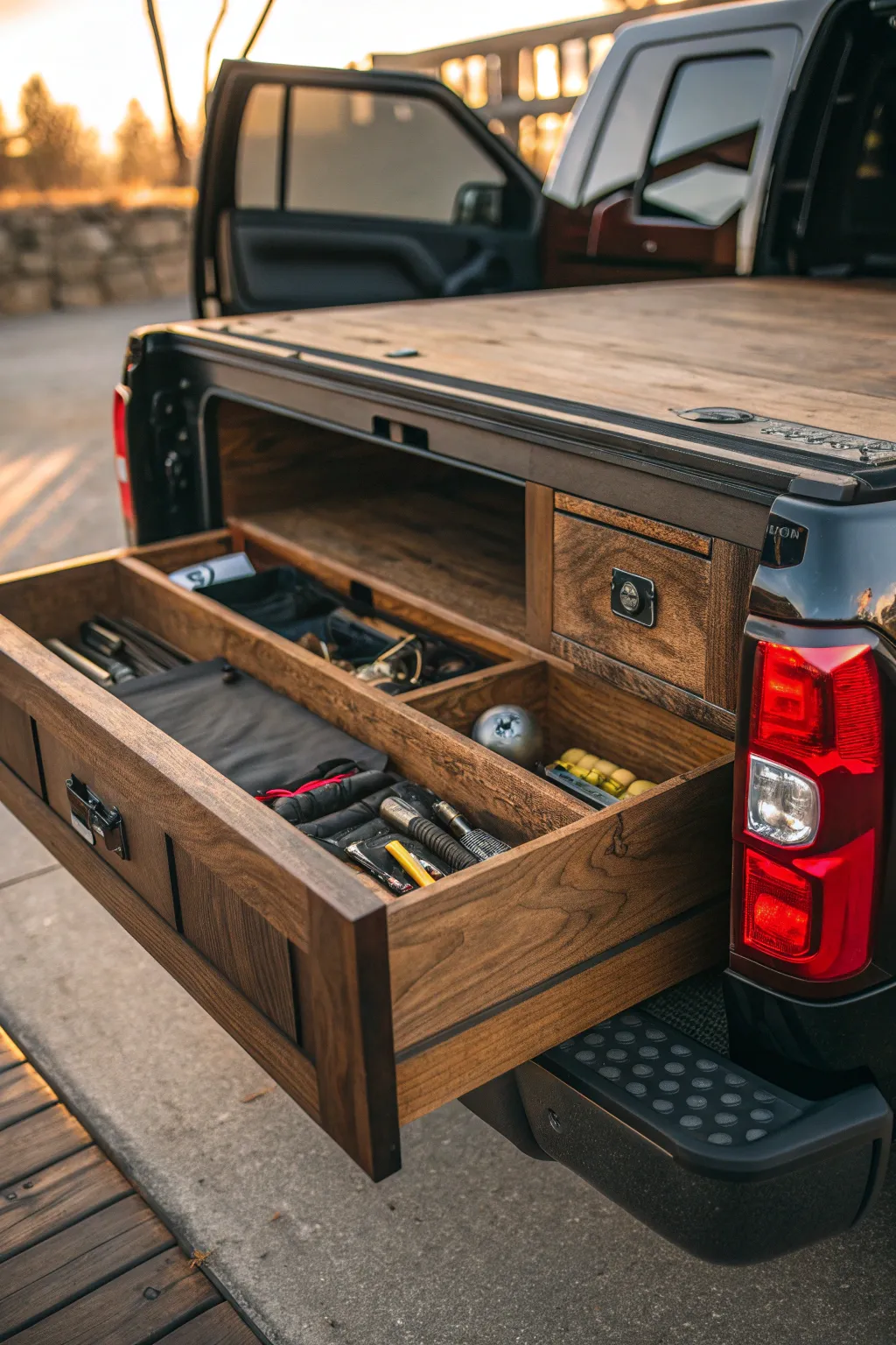 Unleash the hidden potential of your truck bed with this seamless storage solution.