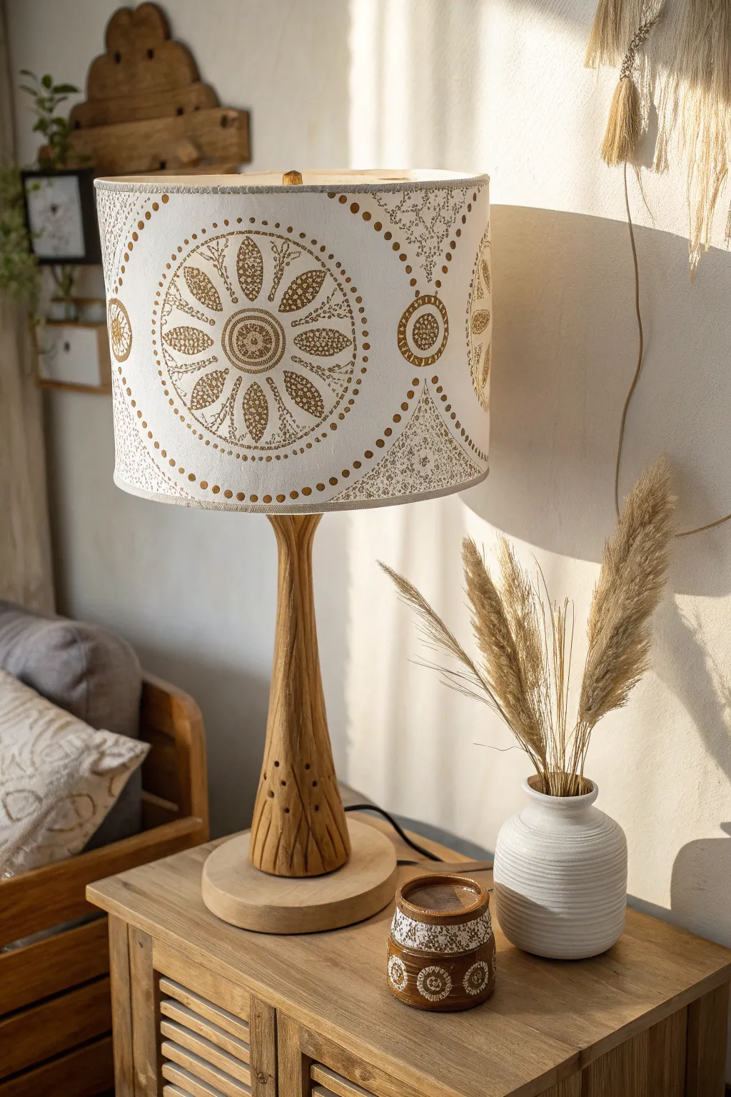 Illuminate your space with the enchanting glow of boho-inspired dot art.