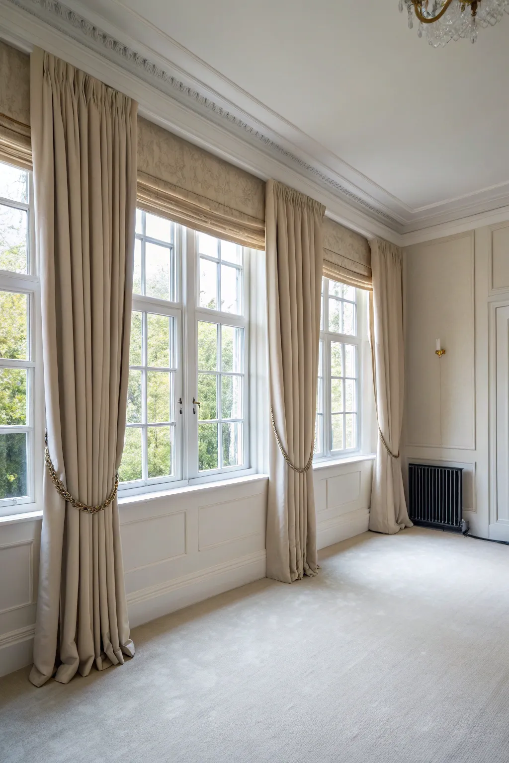 Roman shades offer elegant simplicity.