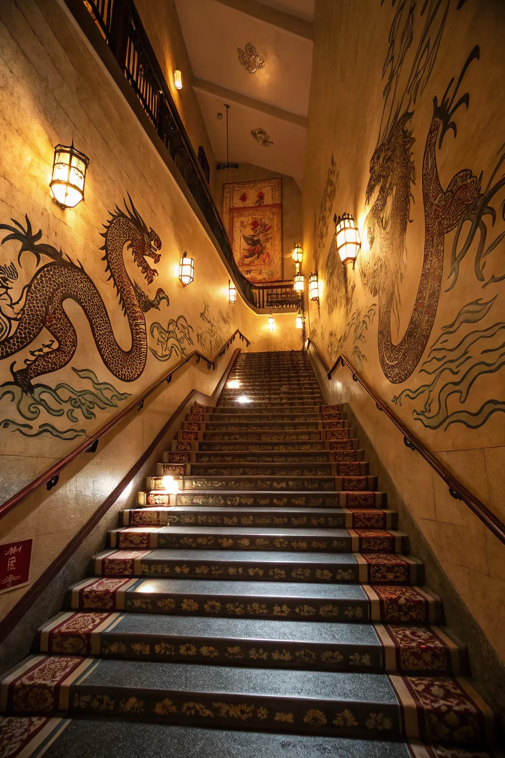 Dragon decals make staircases enchanting.