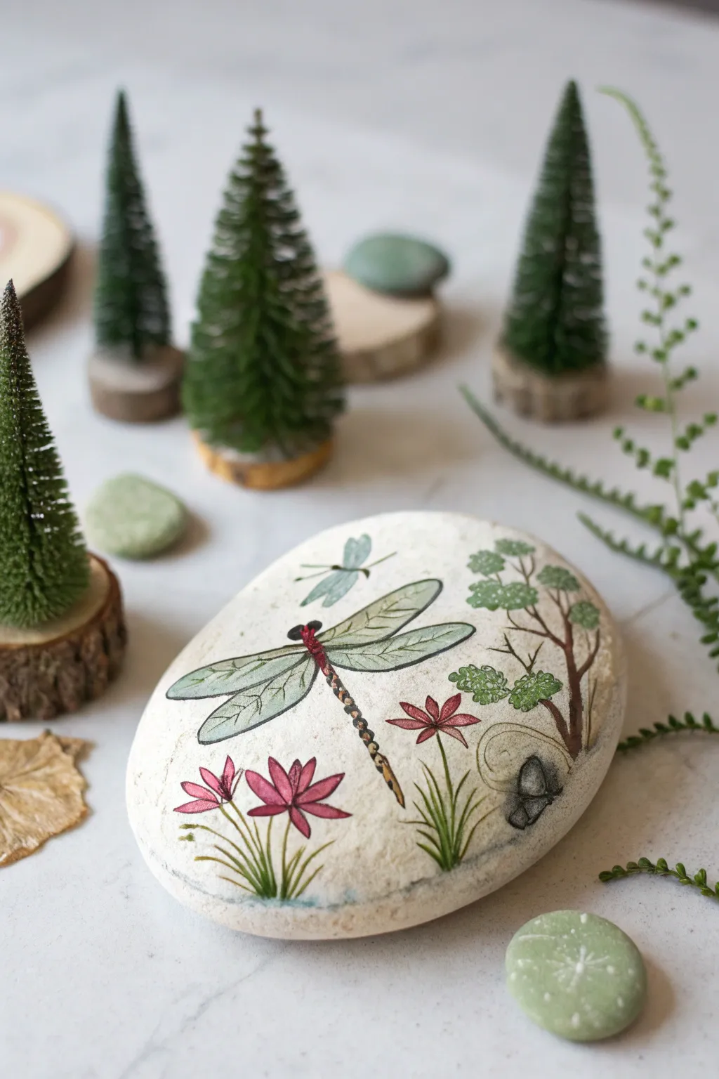 Discover the magic of nature in the palm of your hand with this dragonfly rock art—a perfect blend of minimalist elegance and handcrafted beauty.