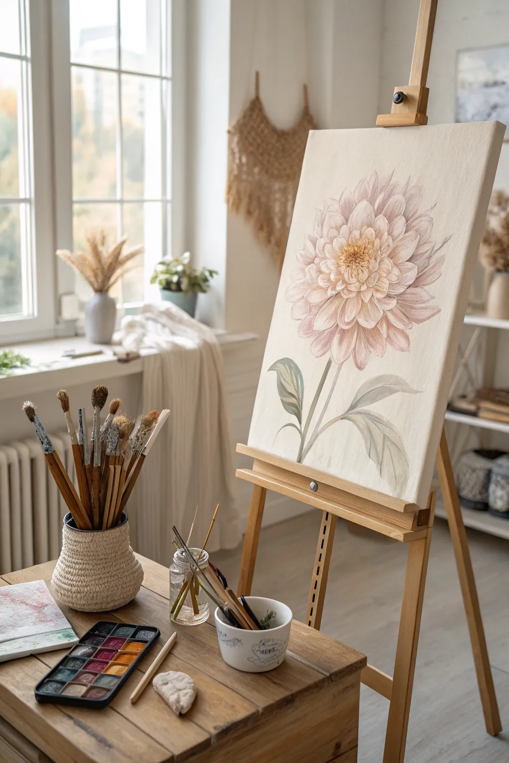 Create serene beauty with layered backgrounds in your floral art.