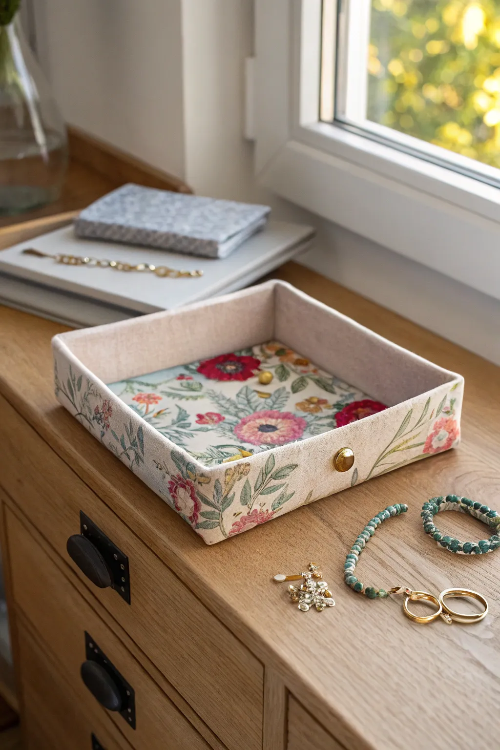 Elevate your organization game with these charming fabric trays—perfect for holding your favorite treasures in style.