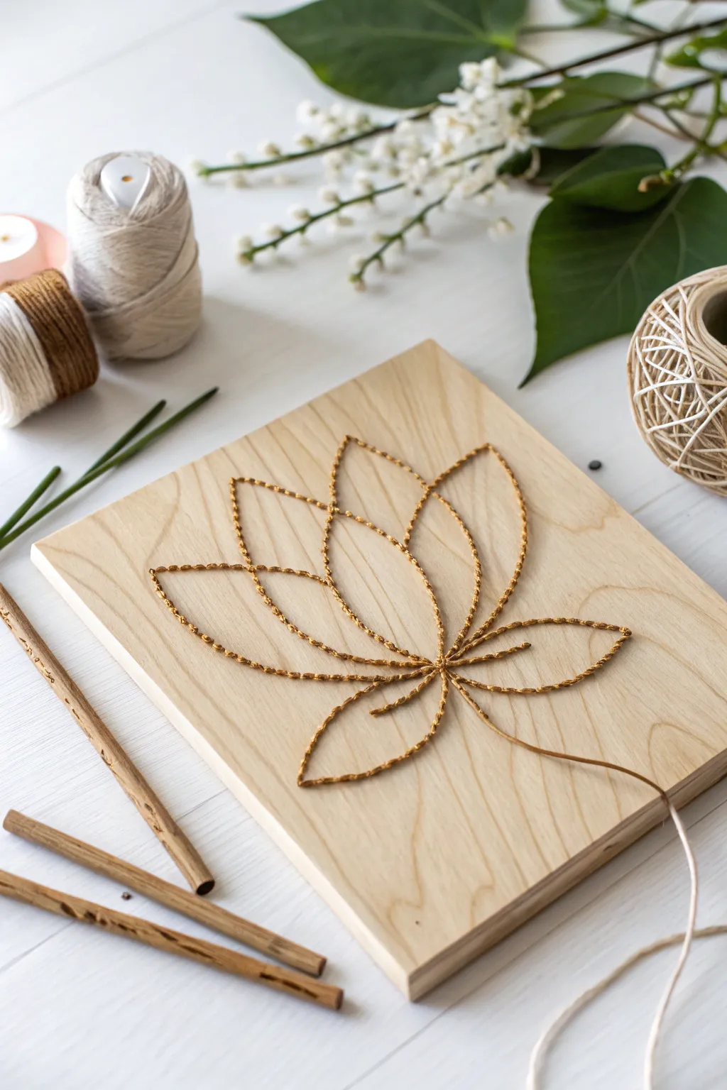 Embrace cultural elegance with minimalist string art that speaks volumes.