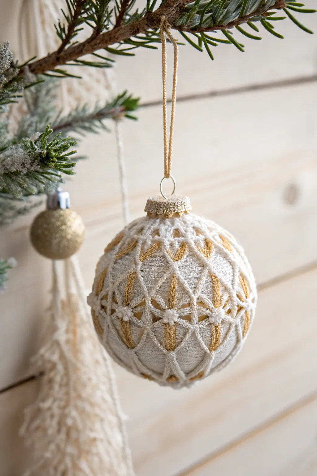 Add a touch of handmade elegance to your holiday decor with this charming crochet ornament.