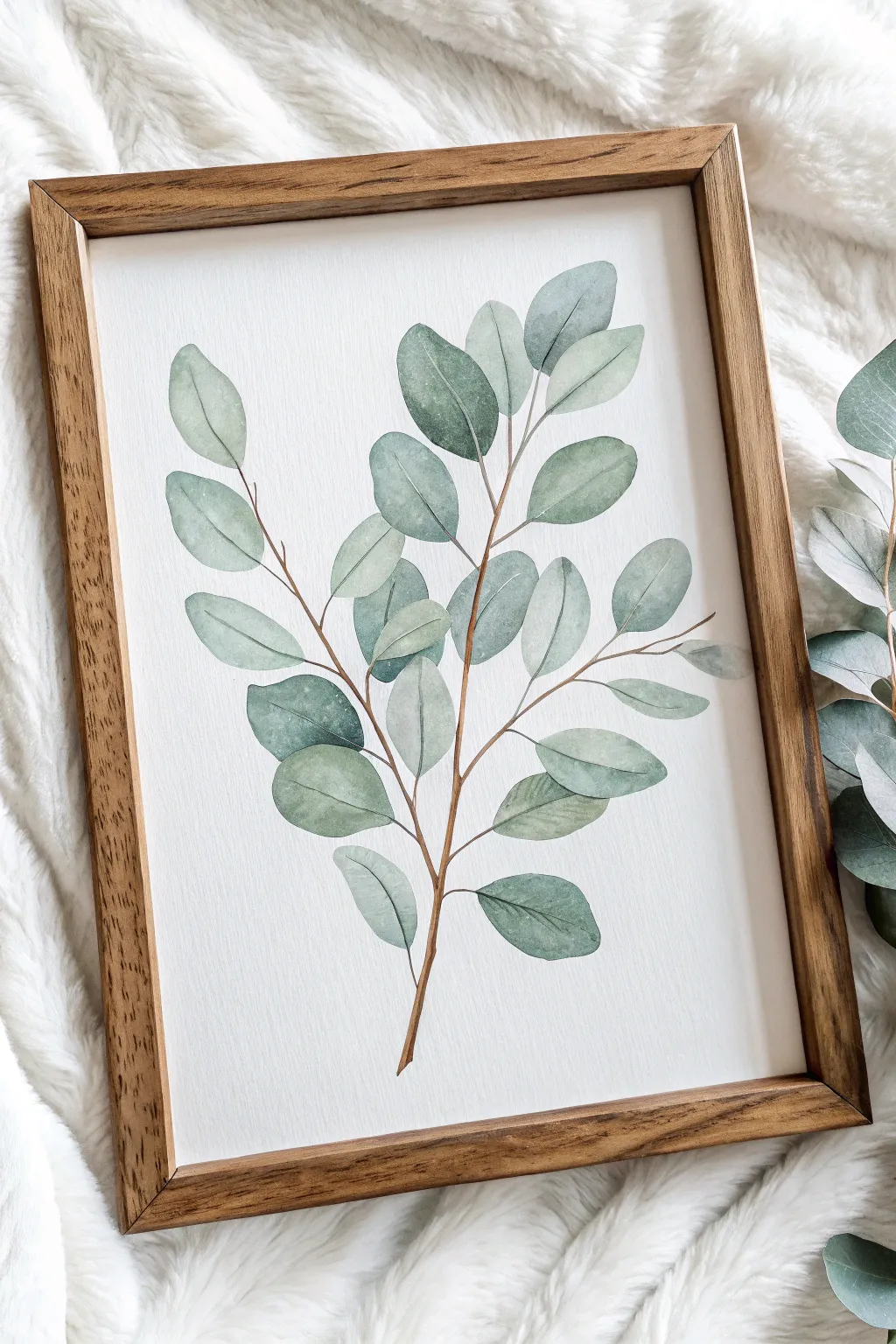 Elegance in Simplicity: Discover the serene beauty of eucalyptus in watercolor.