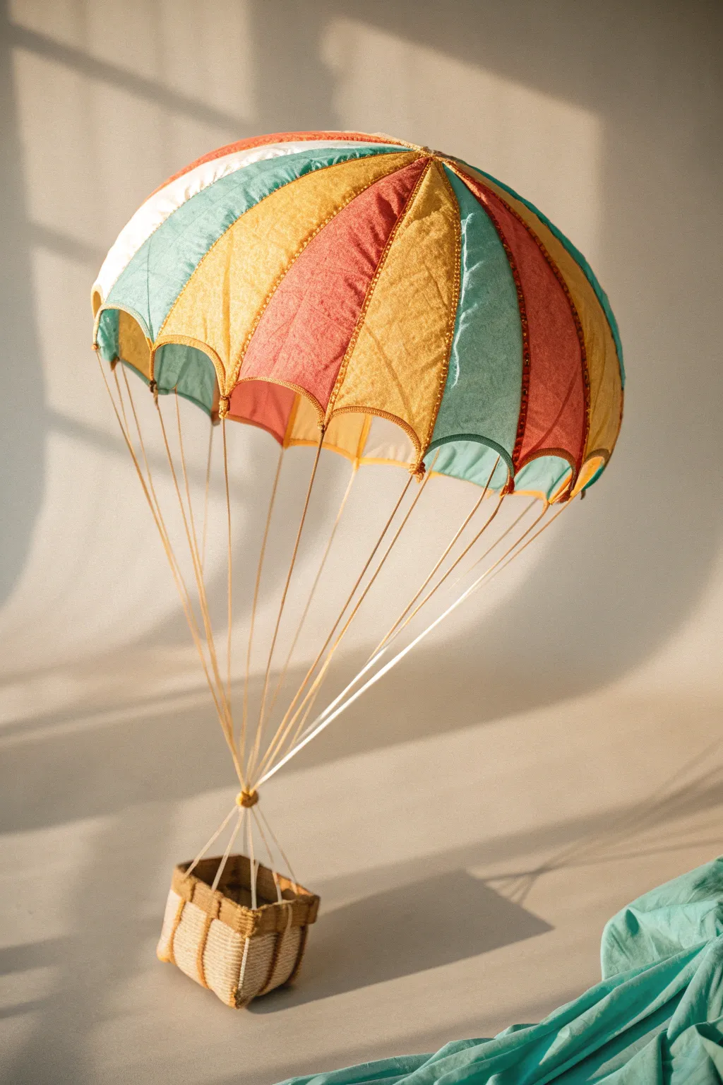 Elevate your egg drop project with a vibrant kite fabric parachute, blending elegance and fun.