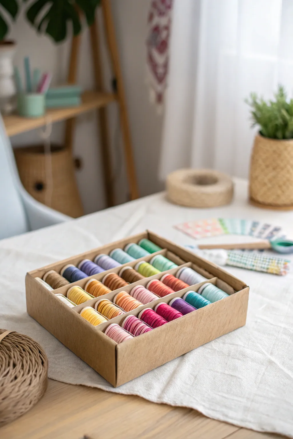 Organize your threads with a touch of minimalist elegance! 🌿✨ #DIYStorage #EmbroideryLove