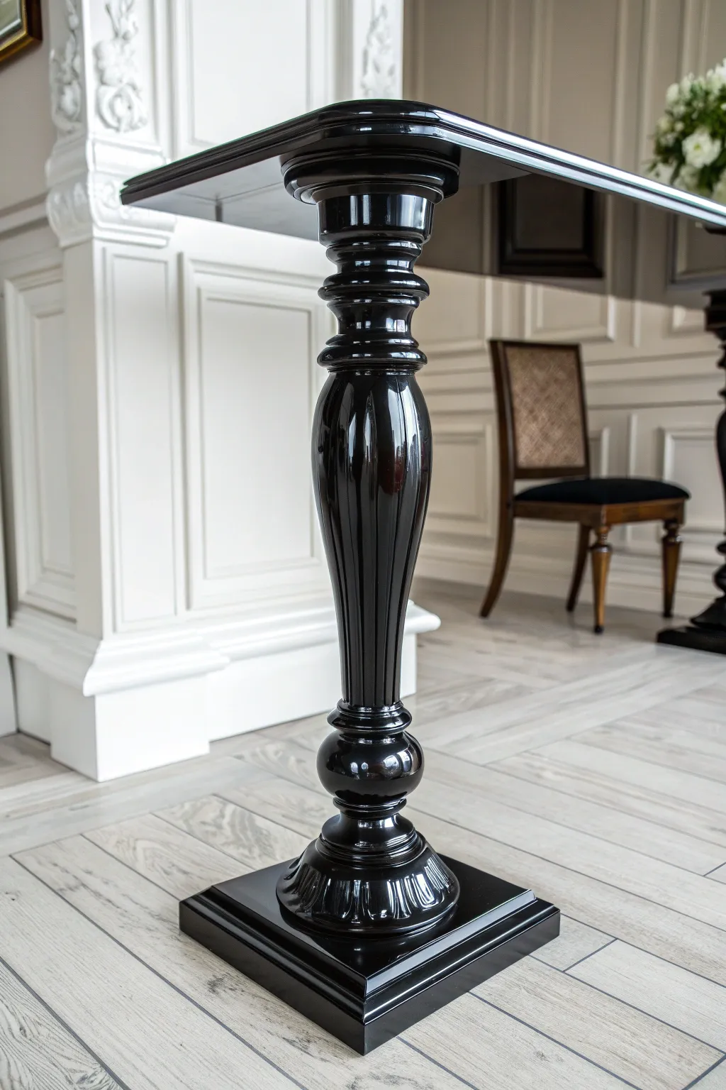 Elevate your space with bold monochrome epoxy legs that redefine modern elegance.