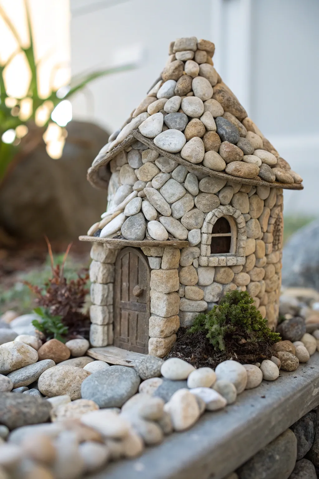 Transform your fairy house into a magical castle with a stone facade.