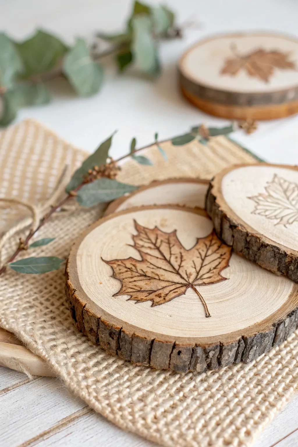 Embrace the beauty of autumn with handcrafted wood slice coasters—where function meets forest-inspired elegance.
