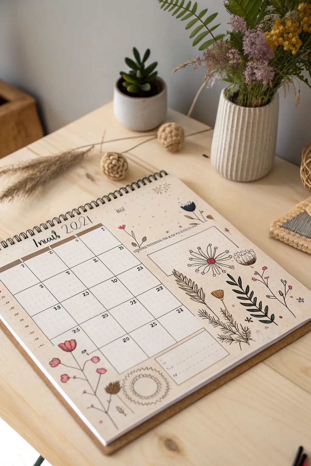 Add a personal touch to your family calendar with charming hand-drawn doodles that inspire and delight.