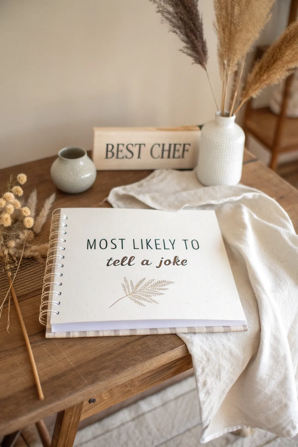Celebrate your family's unique talents and quirks with a page of superlatives, beautifully displayed in a minimalist scrapbook.