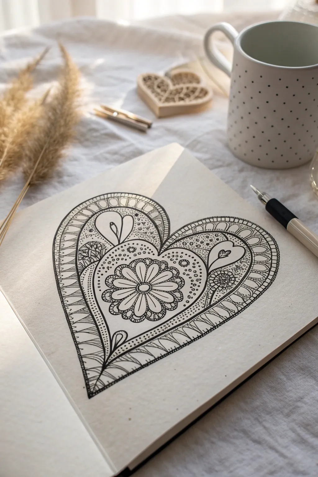 Elegance in Simplicity: Discover the timeless beauty of lacy heart designs.