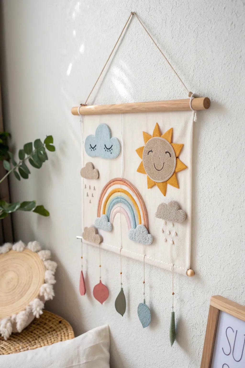 Bring learning to life with this charming and interactive felt weather chart, perfect for teaching kids about the weather in style.