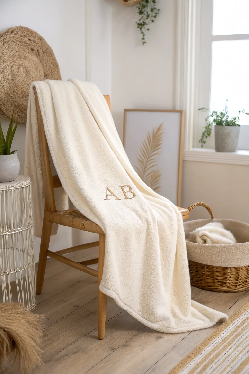 Add a personal touch to your cozy moments with a monogrammed fleece blanket, where simplicity meets elegance.