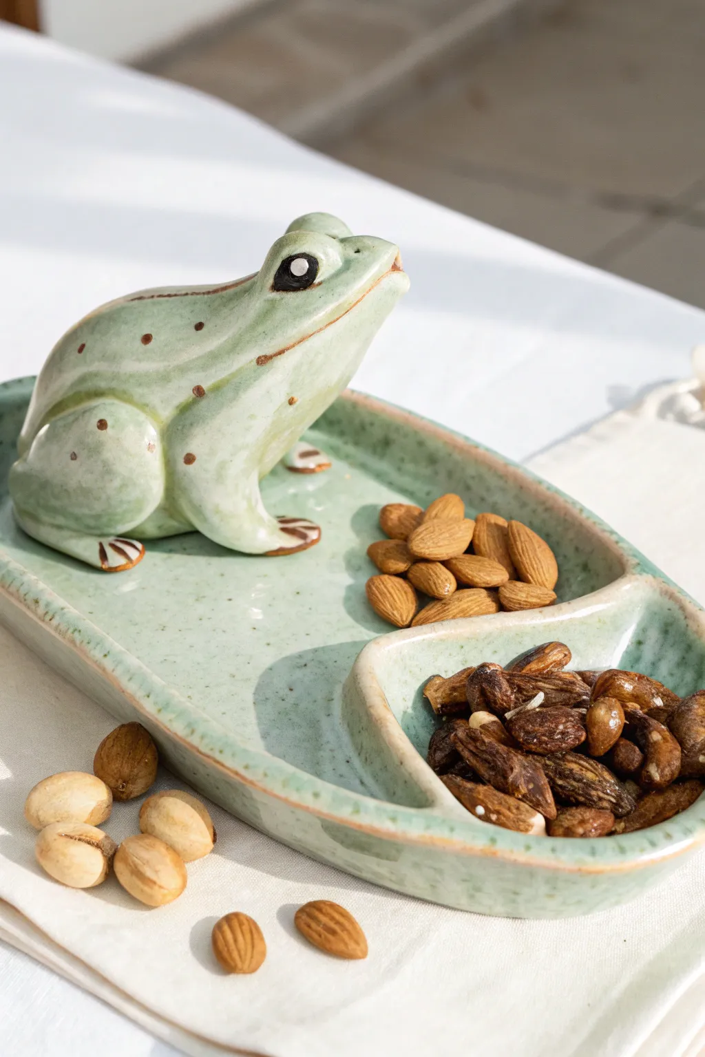 Serve with style and a touch of whimsy with this charming frog tray.