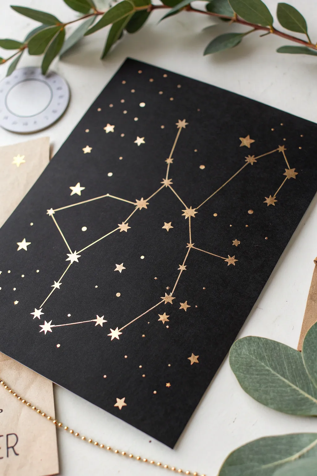 Unlock the magic of the night sky with glittery constellation maps – a perfect blend of simplicity and sparkle!