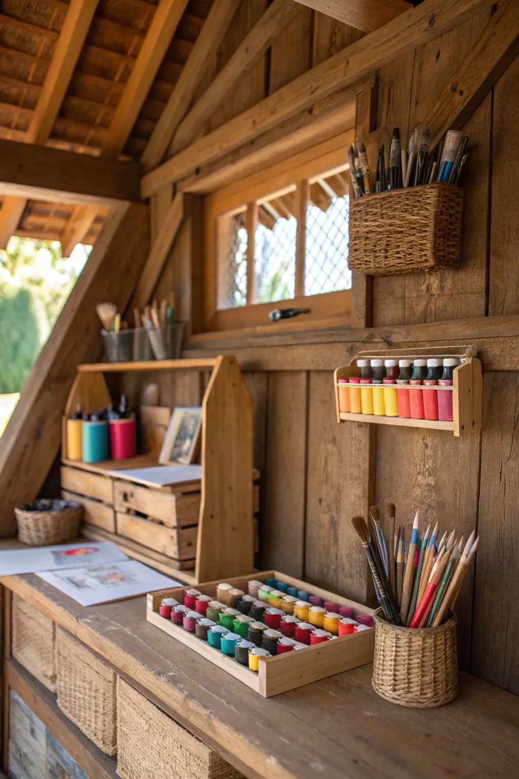 Elevate your creativity: Organize your art supplies with style and craftsmanship.