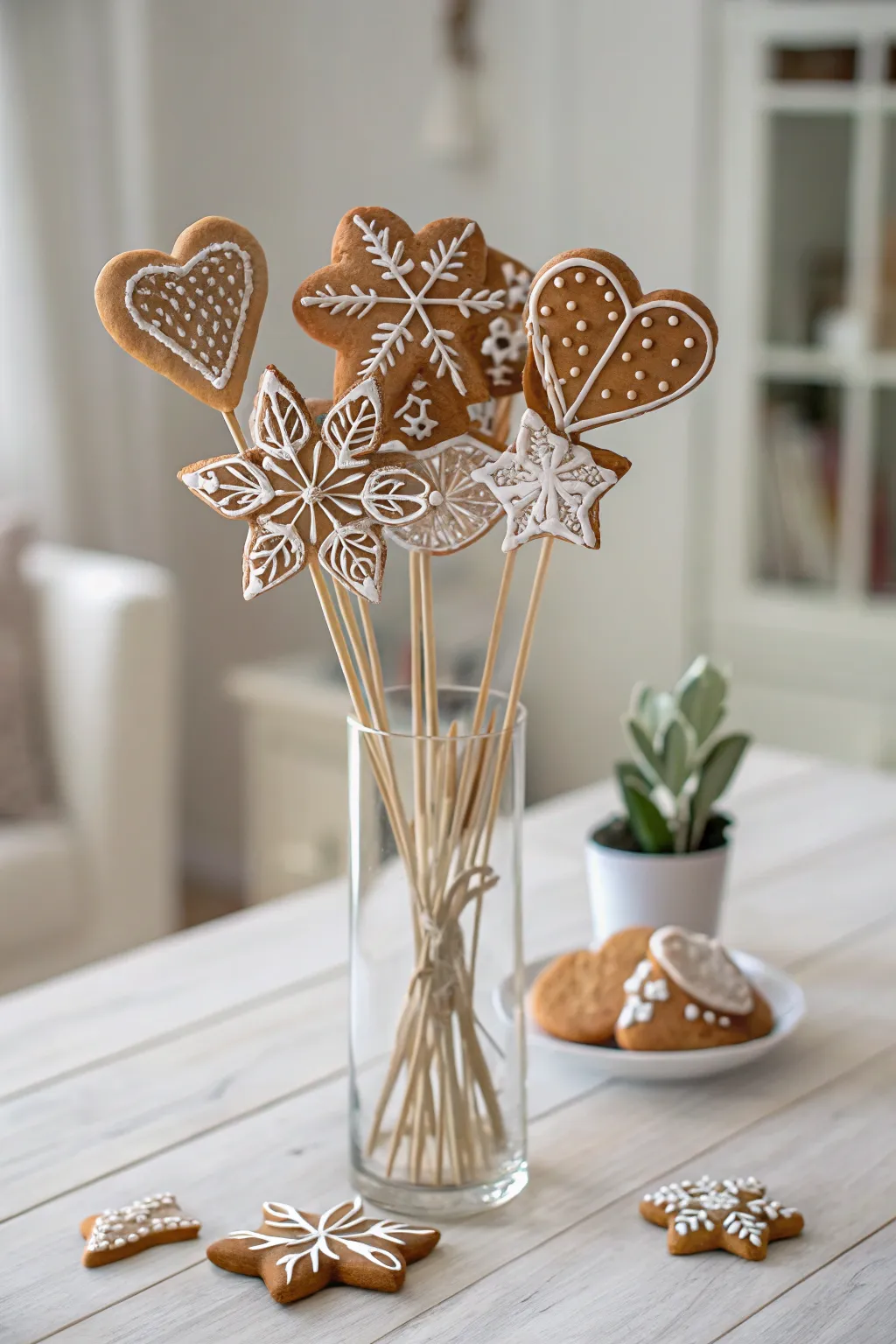 Elevate your holiday decor with a charming gingerbread cookie centerpiece that marries simplicity with a touch of Boho elegance.