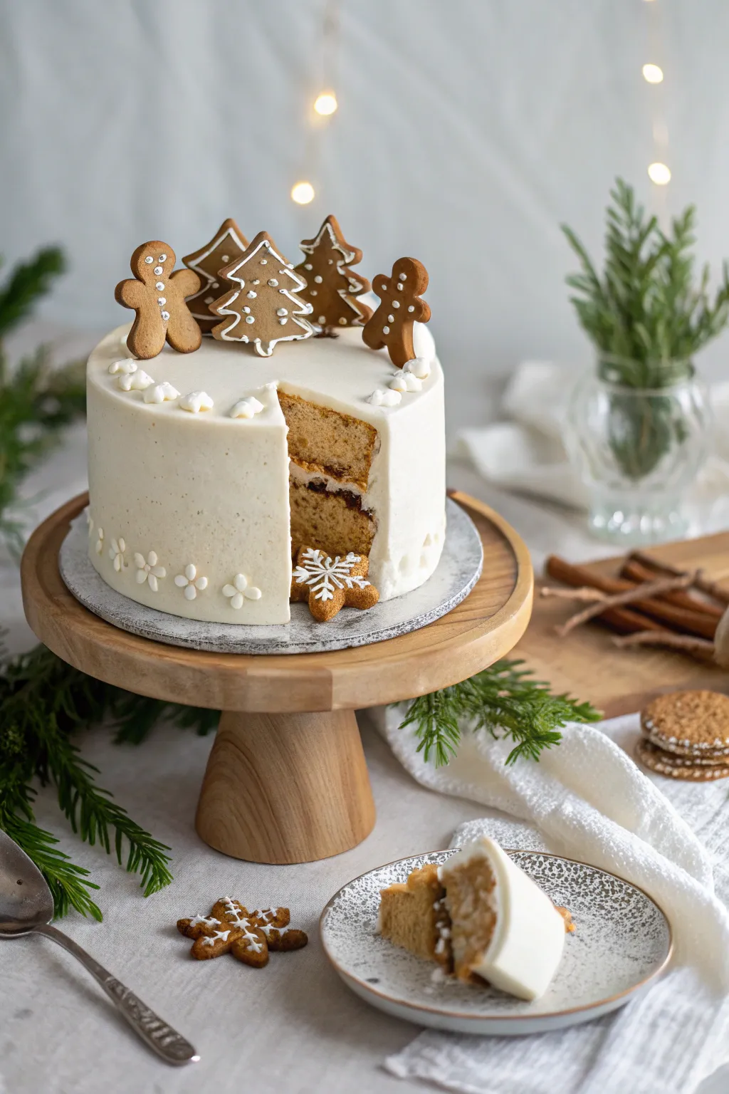 Discover the sweet surprise hidden inside this elegant gingerbread man cake!