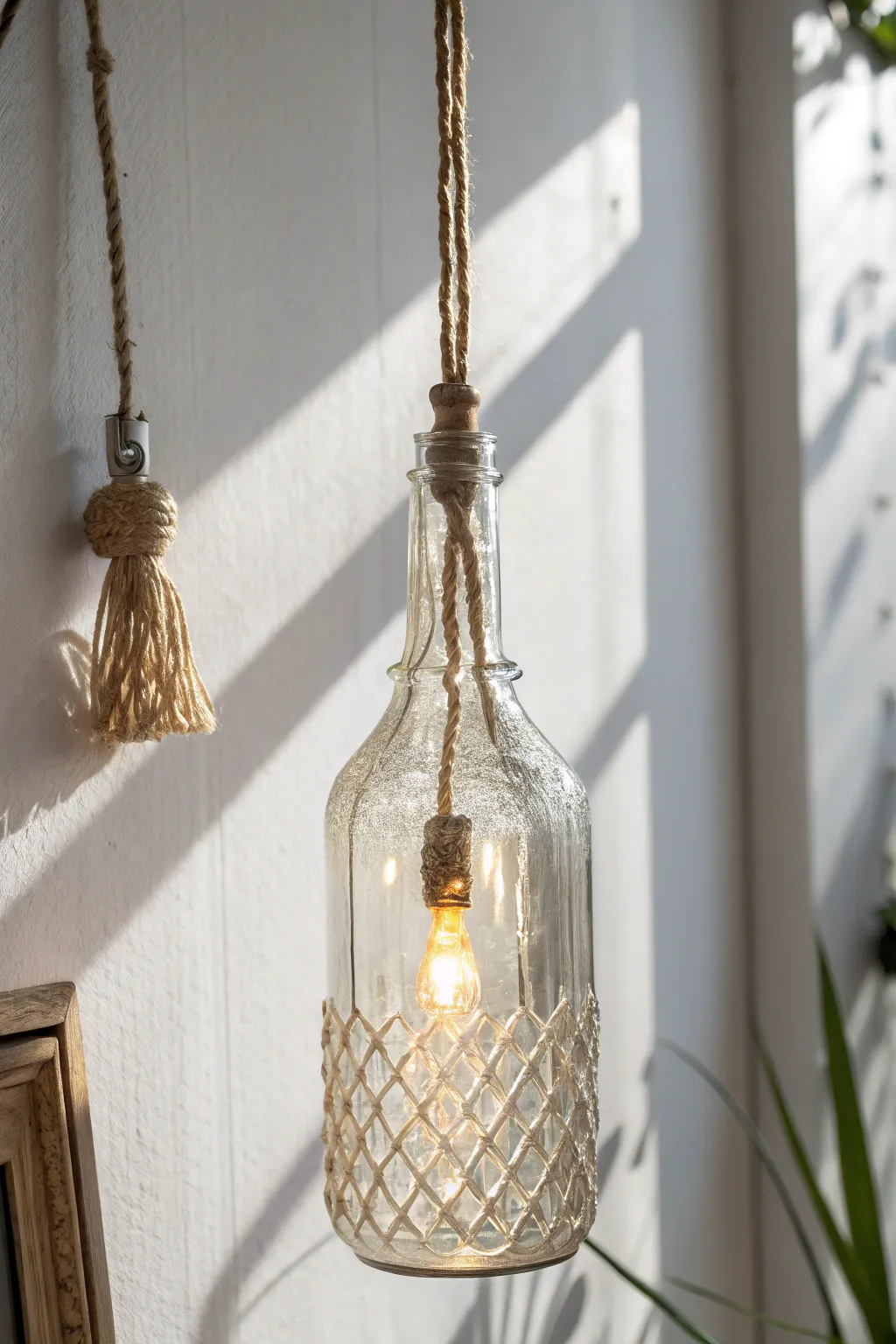 Transform your space with enchanting hanging bottle lights that blend simplicity with boho charm.