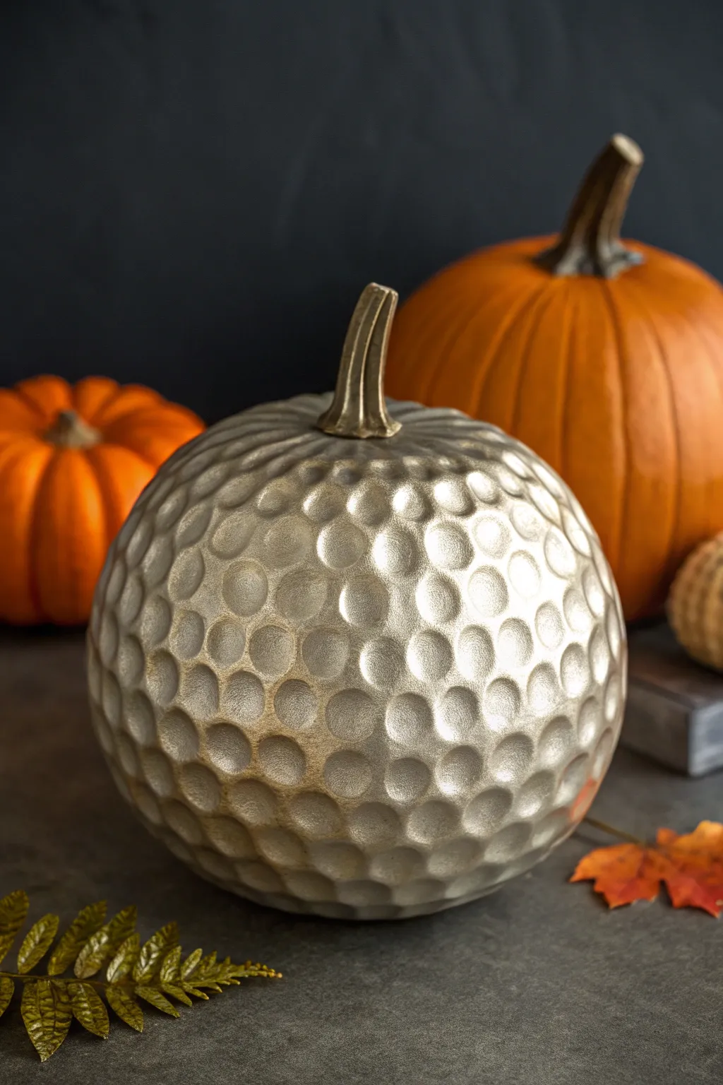 Elevate your autumn decor with a touch of luxury: the reflective metallic pumpkin.