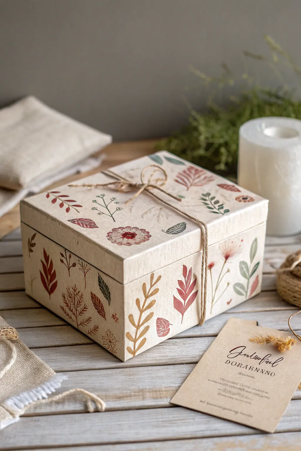 Celebrate gratitude sustainably with a handcrafted, eco-friendly box that honors simplicity and natural beauty.