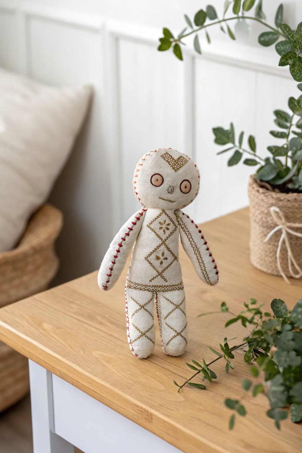 Embrace the whimsical side of Halloween with this charming voodoo doll, perfect for adding a playful touch to your decor.