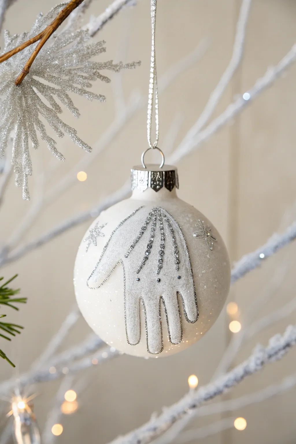 Capture the essence of winter with a handcrafted handprint icicle ornament, where simplicity meets elegance.