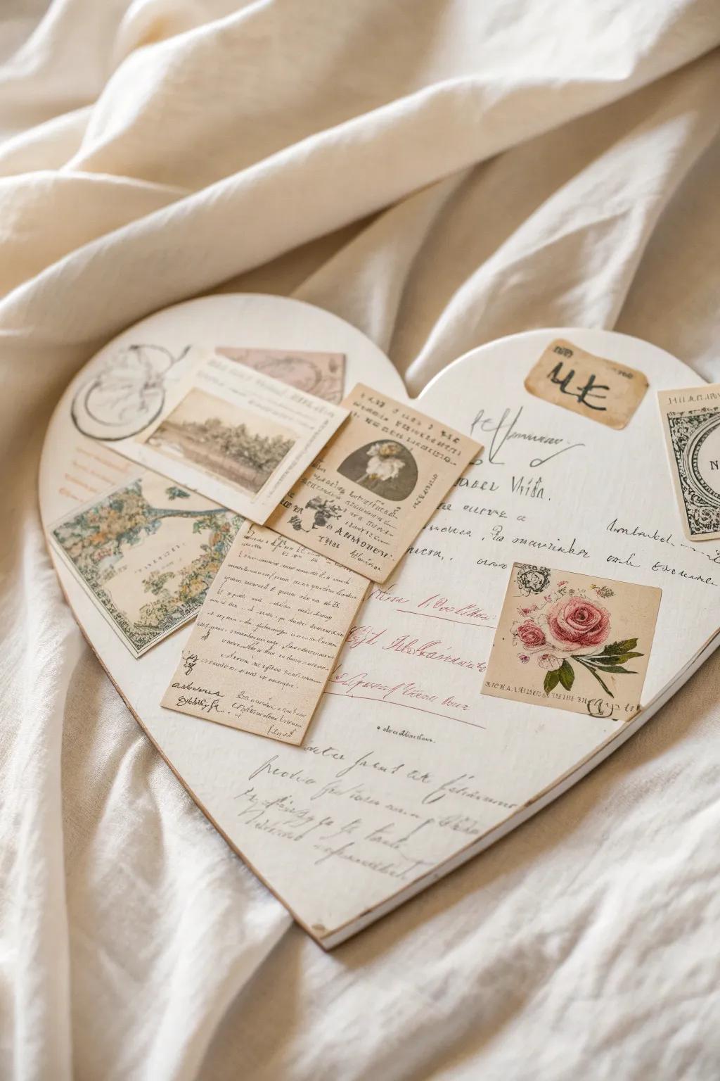 Capture nostalgia with a Vintage Postcard Heart, blending simplicity and charm.