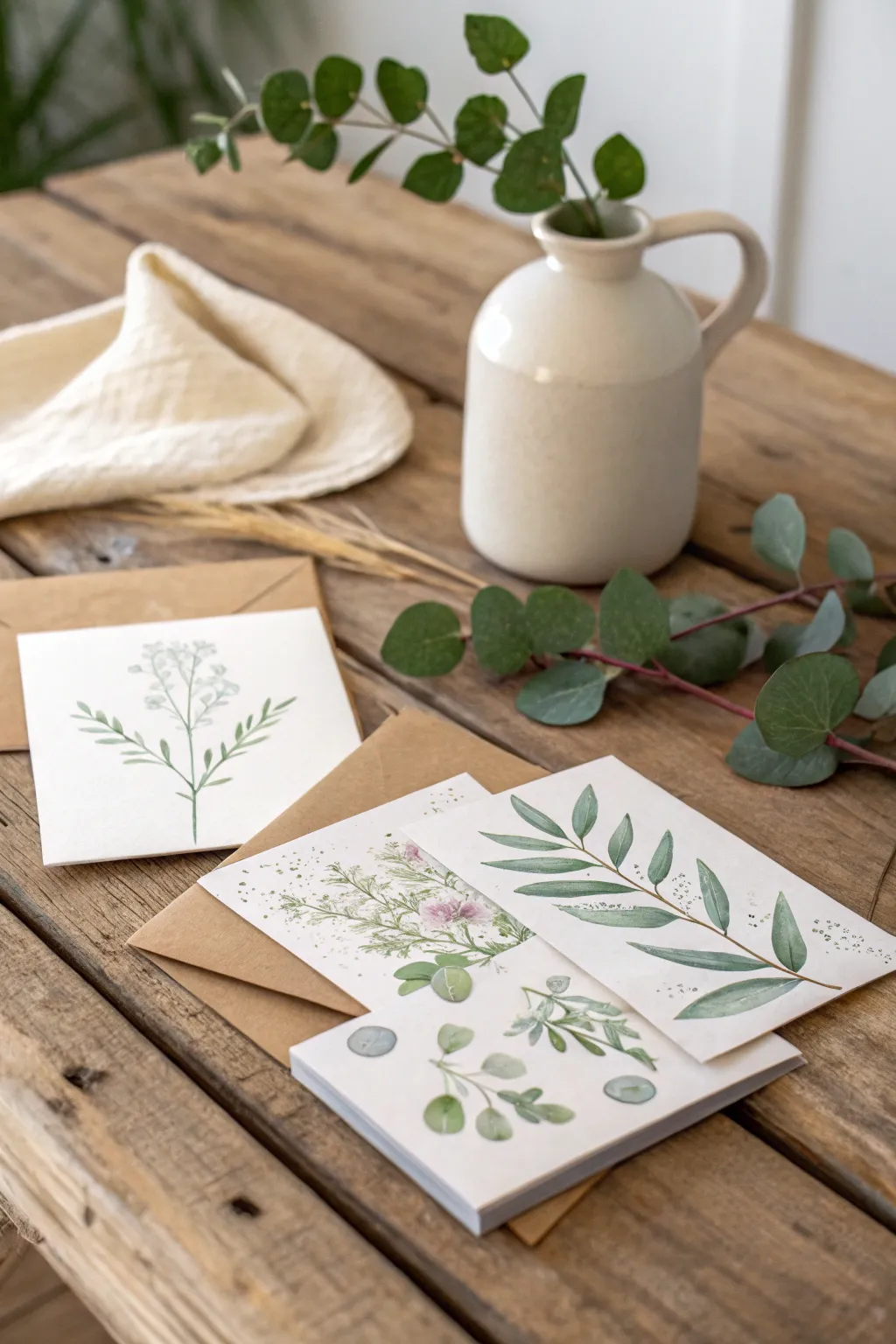 Elegant handcrafted note cards: A perfect blend of nature and artistry for a heartfelt Christmas gift.
