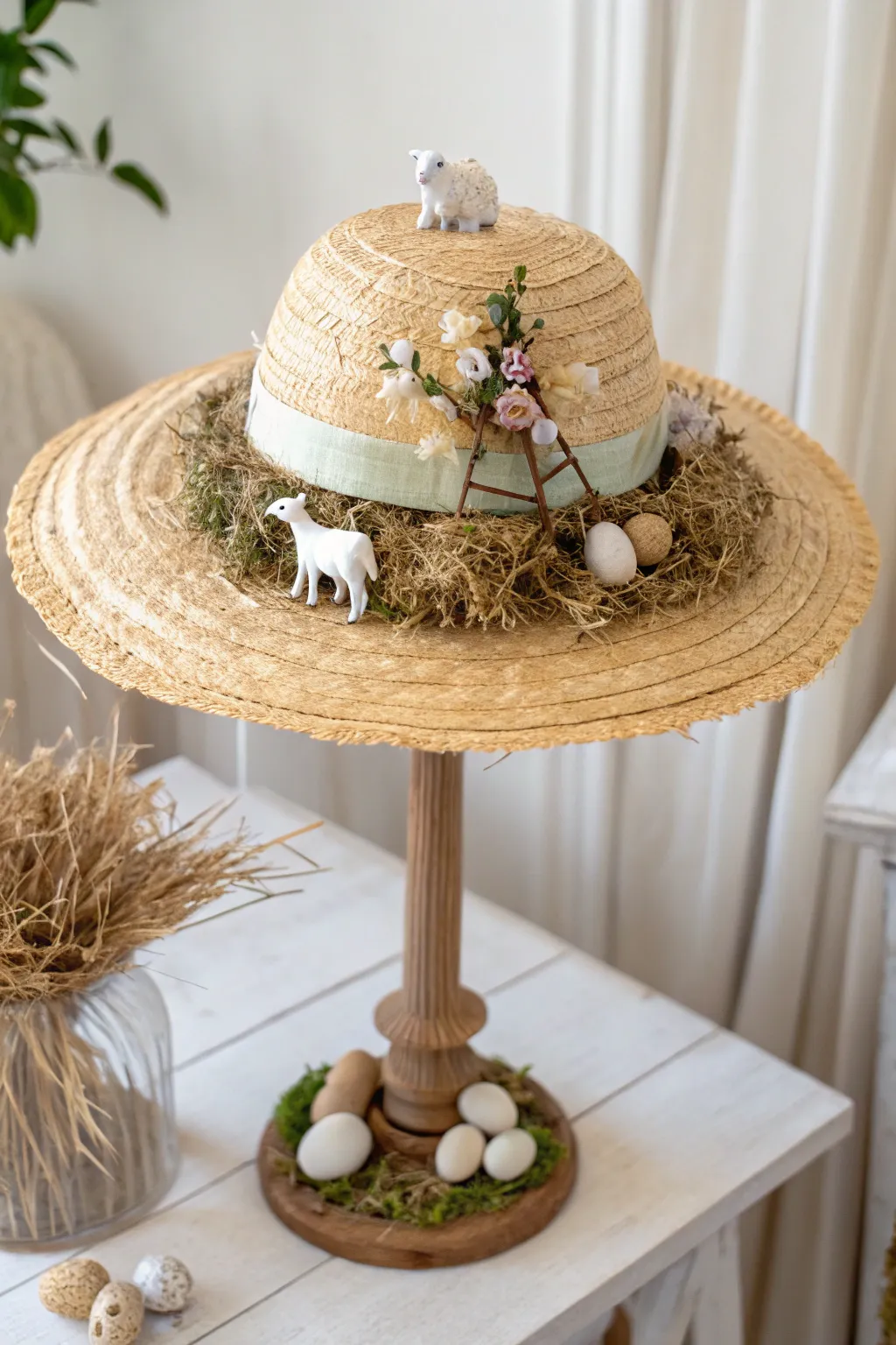 Embrace pastoral charm with a handcrafted Farmyard Bonnet, perfect for a touch of rustic elegance this Easter.