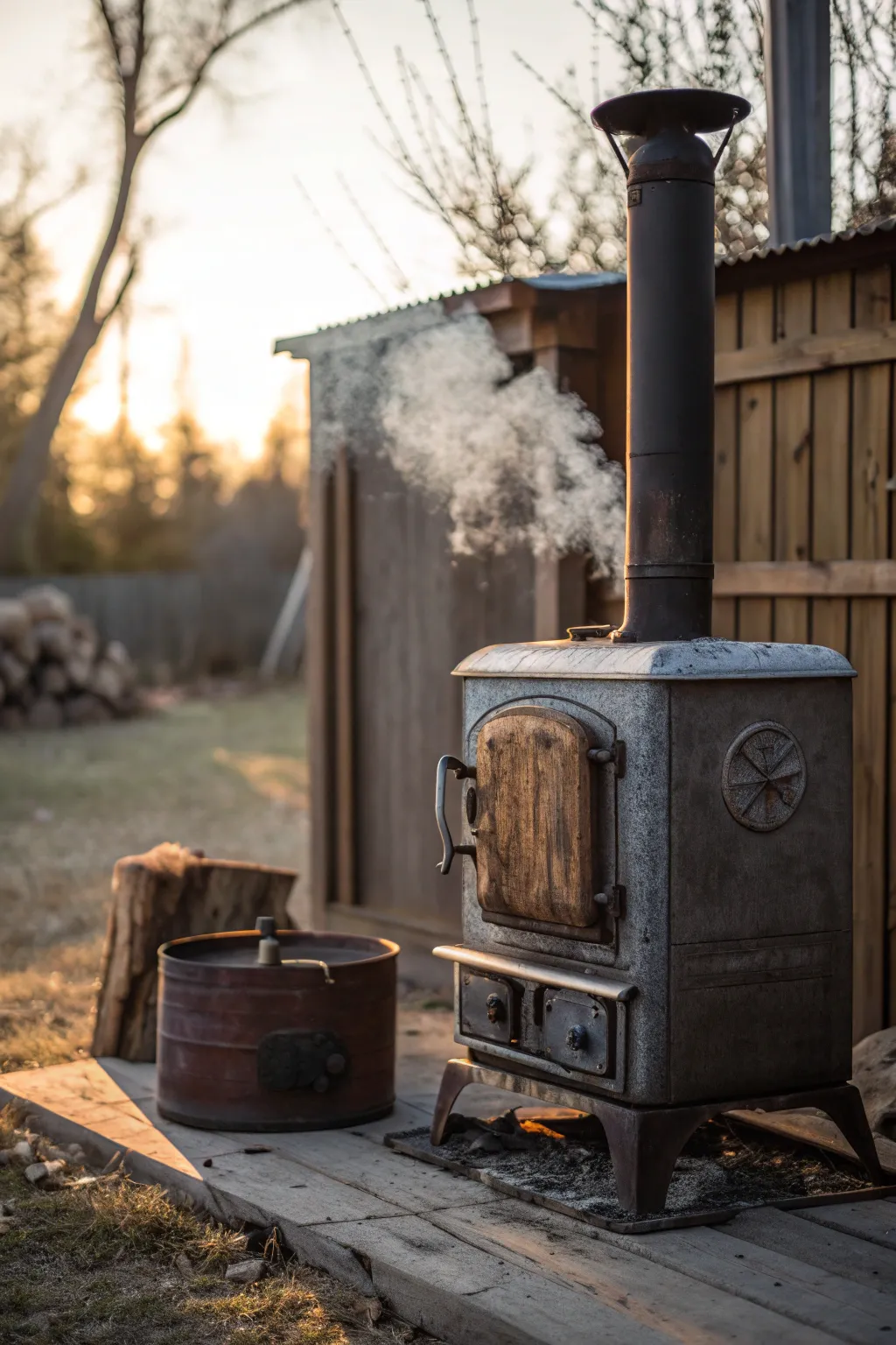 From Yard Sale to Masterpiece: A Wood Stove's Second Life as a Smoker.