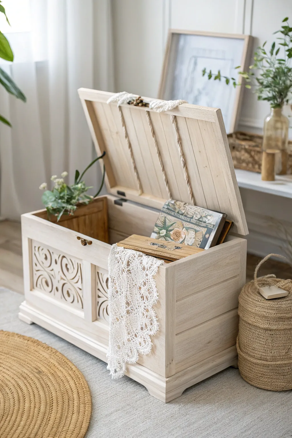 Unlock the past with a beautifully curated memory chest, where each keepsake tells a story.