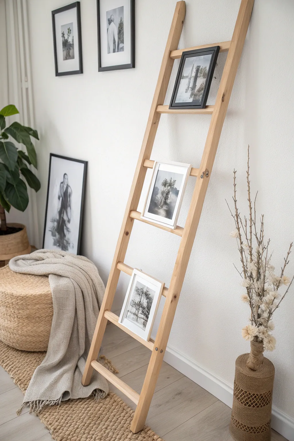 Transform your ladder into a stunning photo gallery that tells your family's story with elegance and style.