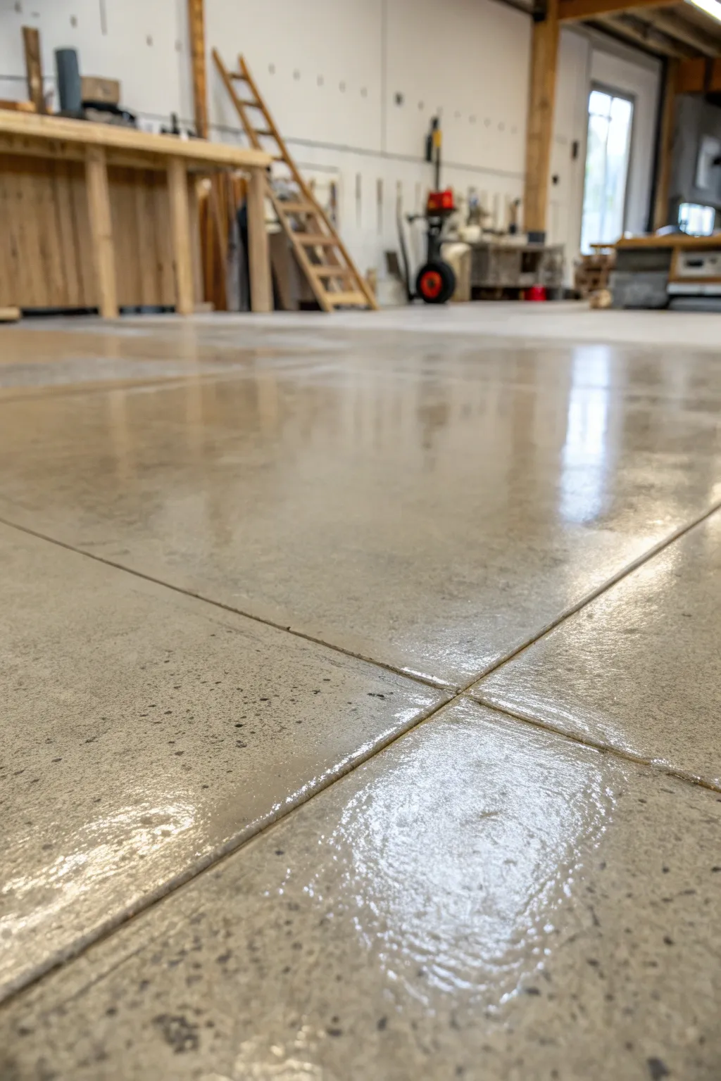 Effortless Elegance: Discover the beauty of low-maintenance concrete floors in your workshop.
